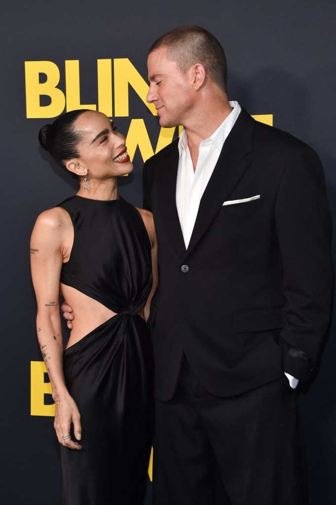Channing Tatum (R) and US actress Zoe Kravitz attend the 