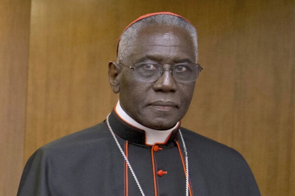 Cardinal Robert Sarah appears for the presentation of Cardinal Raymond Leo Burke's book Divine Love Made Flesh, in Rome, on Oct. 14, 2015. (AP Photo/Andrew Medichini, File)