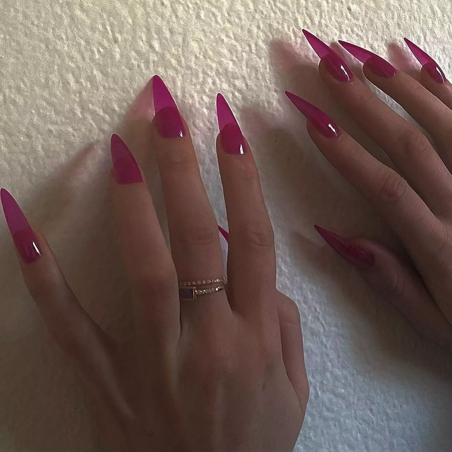 long magenta syrup nails